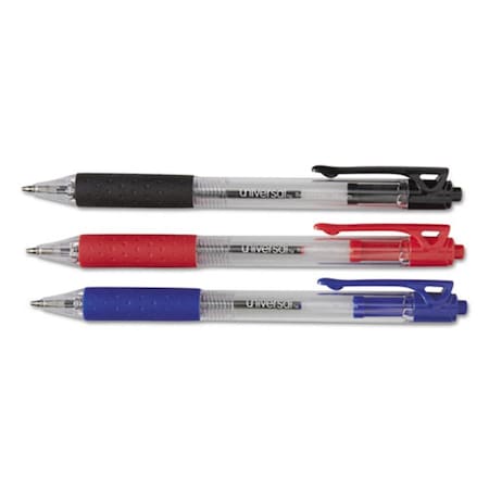 UNV Economy Retractable Ballpoint Pen, Black - 48 Per Set